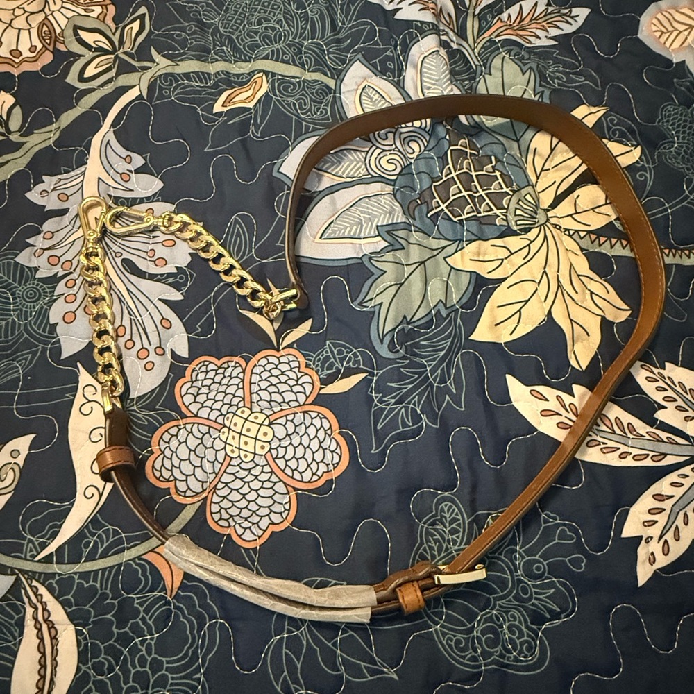 MICHAEL Michael Kors Brown and Gold Chain Purse/Bag/Crossbody Strap